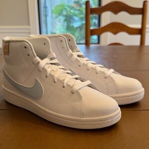 Nike Women's White and Blue High-Top Sneakers